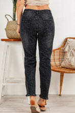 Load image into Gallery viewer, Light Blue Raw Hem Straight Leg Distressed Jeans for Women