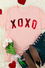 Load image into Gallery viewer, Xoxo Glitter Letter Print Graphic Tee