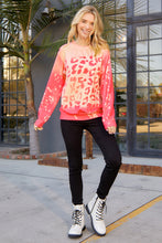 Load image into Gallery viewer, Bleached Cheetah Print Colorblock Sweatshirt