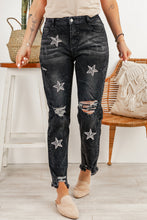 Load image into Gallery viewer, Light Blue Raw Hem Straight Leg Distressed Jeans for Women