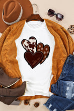 Load image into Gallery viewer, Leopard Heart Shaped Print Crew Neck Casual Graphic Tee