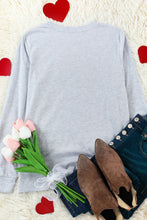 Load image into Gallery viewer, Grey Kickoff Rugby Letter Print Casual Graphic Top