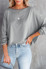 Load image into Gallery viewer, Grey Casual Loose Fit Batwing Sleeve Top