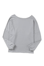 Load image into Gallery viewer, Grey Casual Loose Fit Batwing Sleeve Top