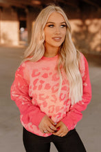 Load image into Gallery viewer, Bleached Cheetah Print Colorblock Sweatshirt
