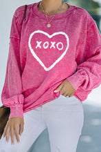 Load image into Gallery viewer, Rosy Rhinestone Star Washed Casual Graphic Sweatshirt
