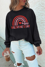 Load image into Gallery viewer, Happy Valentines Day Embroidered Graphic Sweatshirt
