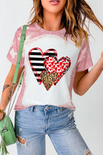 Load image into Gallery viewer, Love Always Heart Leopard Bleached Graphic T Shirt
