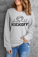 Load image into Gallery viewer, Grey Kickoff Rugby Letter Print Casual Graphic Top
