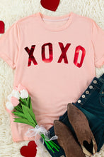 Load image into Gallery viewer, Xoxo Glitter Letter Print Graphic Tee
